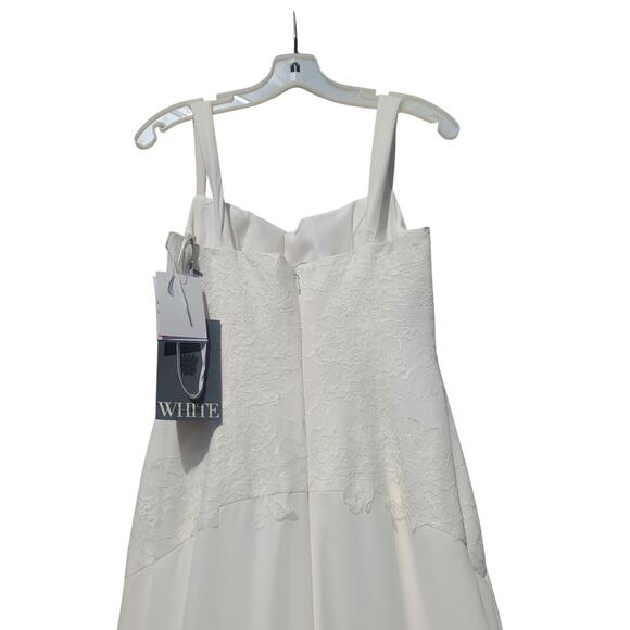 White by Vera Wang Georgette Mermaid Wedding Dress Size 4 NWT - Picture 7 of 12